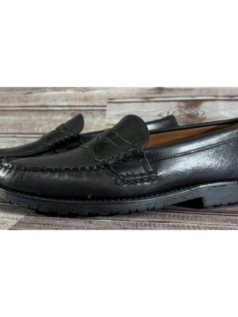 Allen Edmonds Rockland Leather Penny Loafers Lug Sole size 8 D color black
